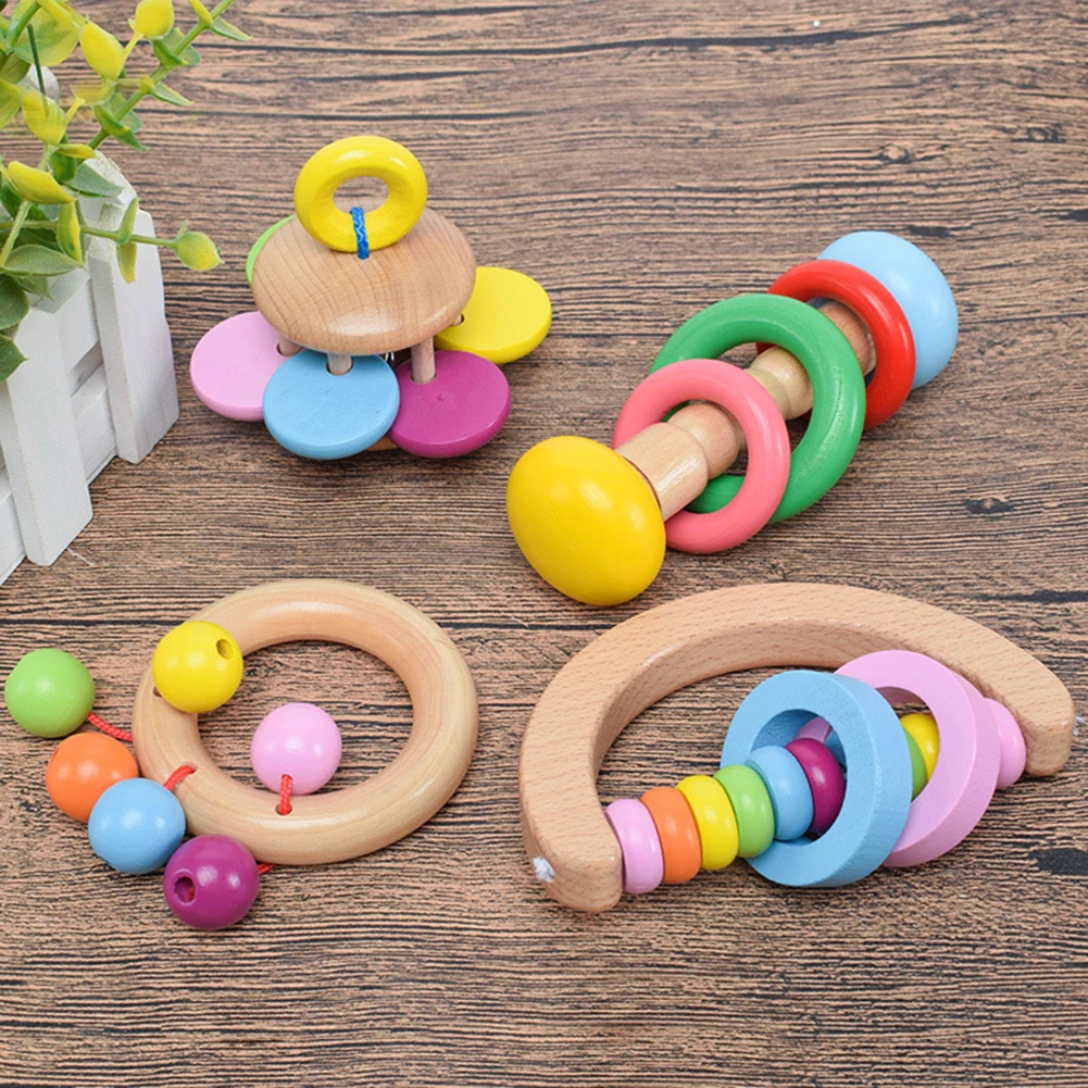 wooden baby rattle