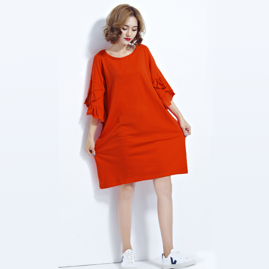 burnt orange maternity dress