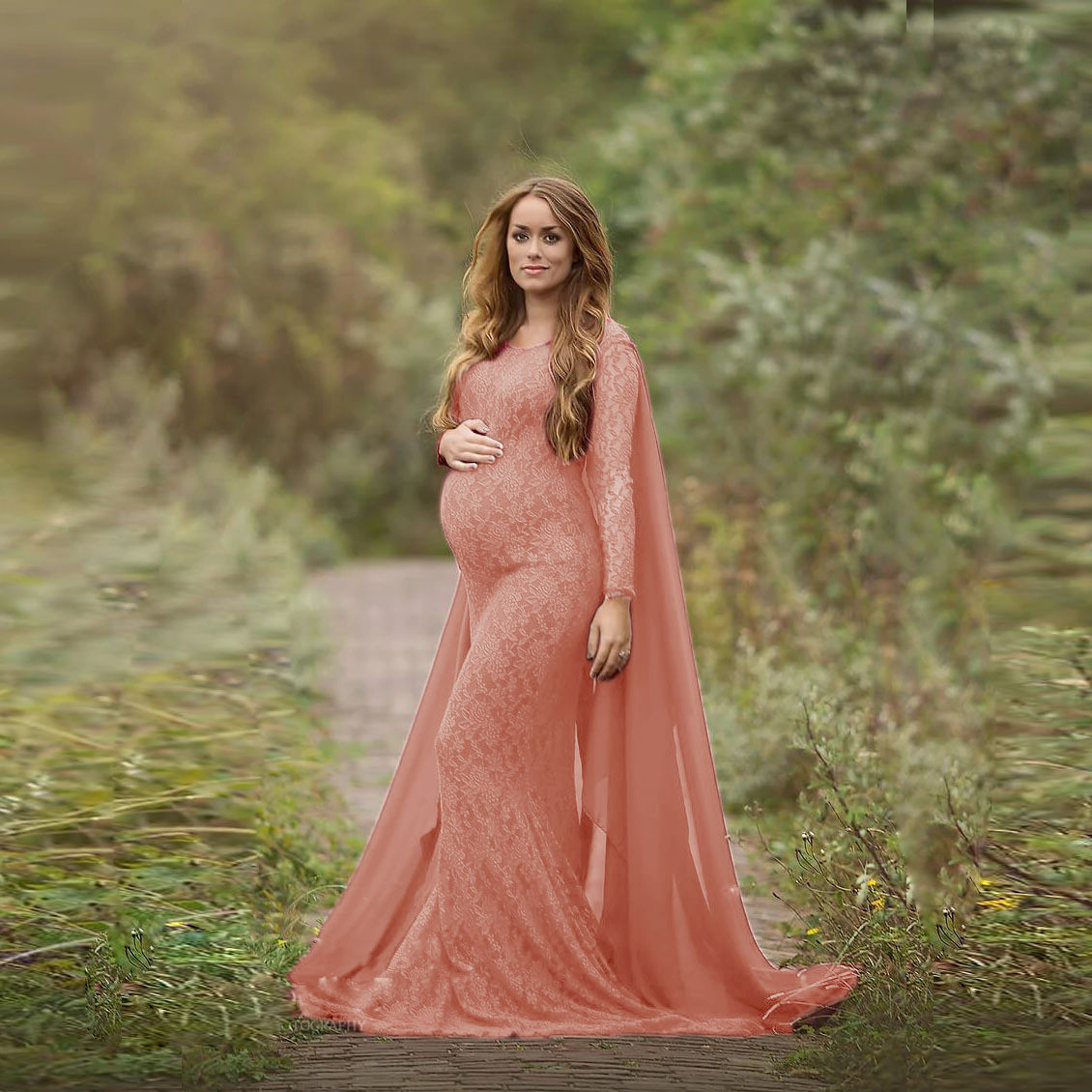 burnt orange maternity dress